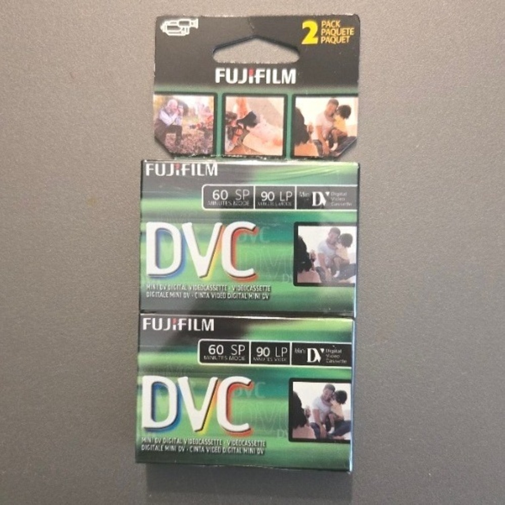 Fujifilm DVC Mini DV Digital Video Tapes 60 Min 2-Pack Sealed New